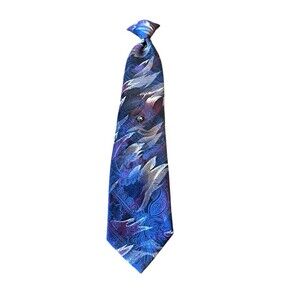 TownCraft clip on Neck Tie With Multicolored Rhinestone Tie Pin
